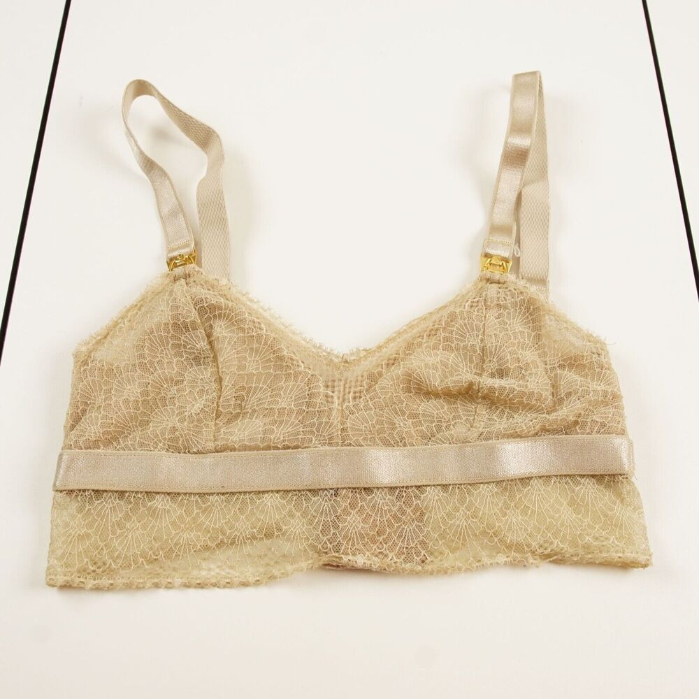 Underprotection Elegant Lace Beige Nursing Bra